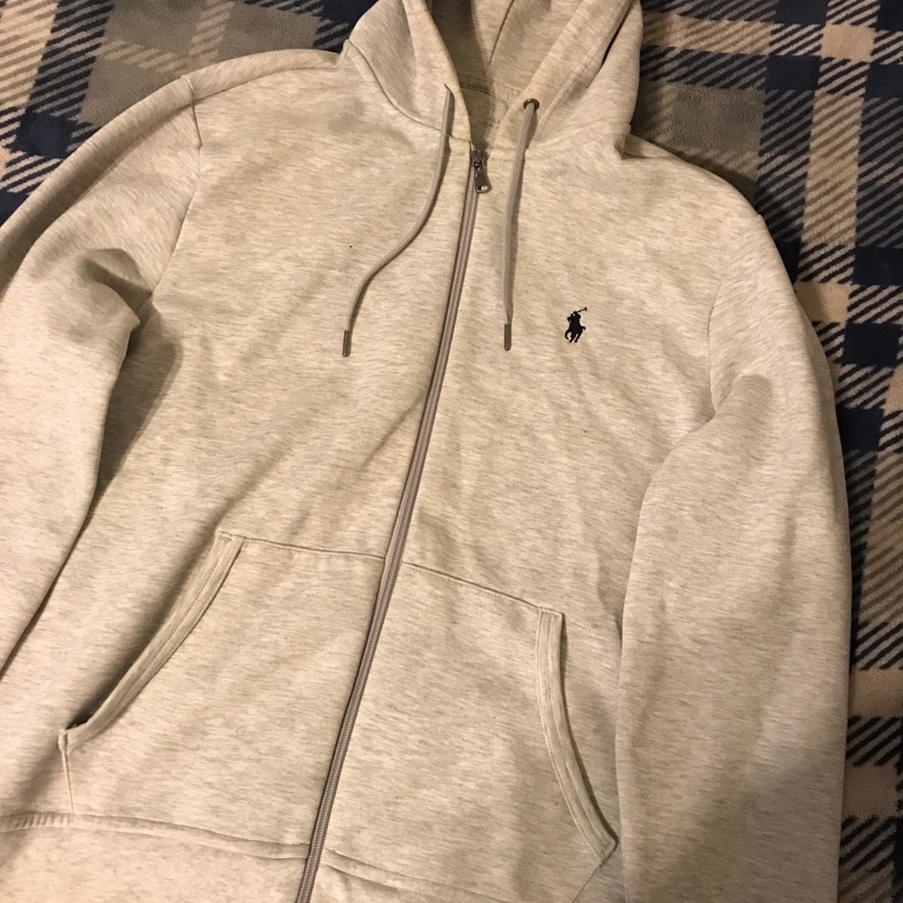 Mens small polo hoodie grey